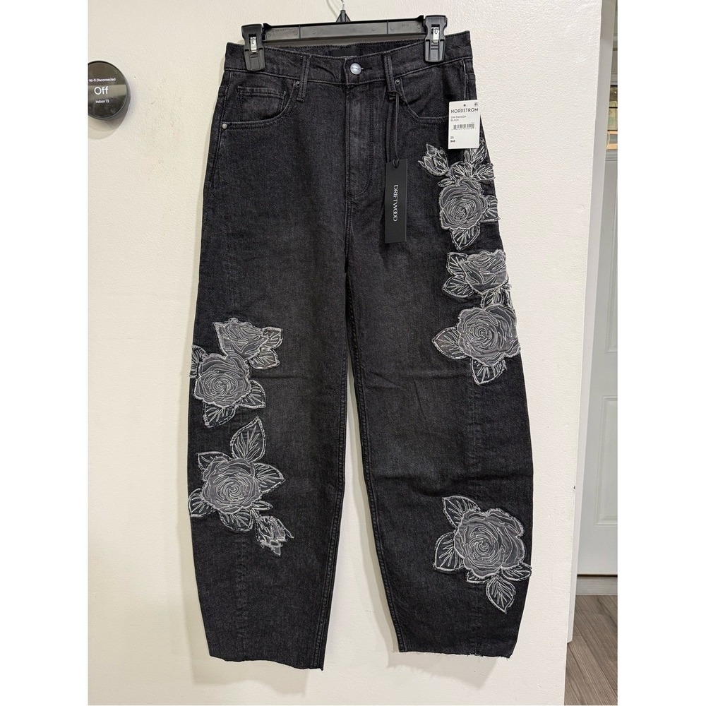NWT Driftwood Parker Rose Patchwork Barrel Leg Jeans Sz 26